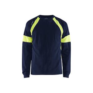 352010308833-3520-t-shirt-manches-longues-blaklader-marine-jaune-fluo