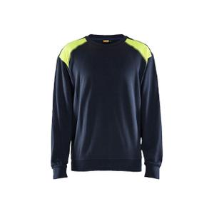 358011588633-3580-sweatshirt-col-rond-bicolore-blaklader-dk-navy-hv-yellow