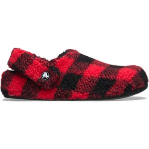 210755-6wg-sabots-crocs-classic-buff-check-cozzzy-varsityred-black
