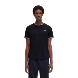 fpm1588-w53-t-shirt-double-lisere-fred-perry-bleu-marine-ecru-nid-d-abeille