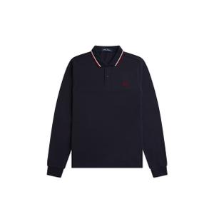 fpm3636-t55-polo-manches-longues-fred-perry-twin-tipped-bleu-marine-blanc-neige-rouge-brule