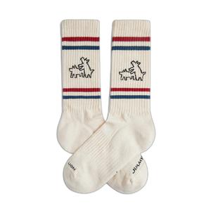 jl0762-beige-chaussettes-jimmy-lion-athletic-keith-haring-two-dogs-beige
