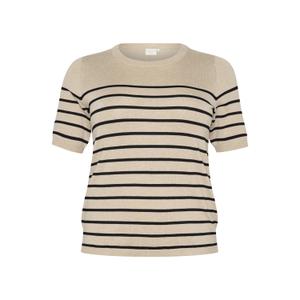 10582914-106996-t-shirt-rayures-femme-kaffe-curve-lizzy-feather-gray-mel-black