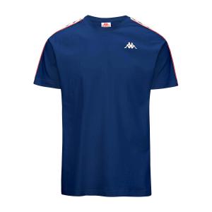 303uv10-v0g-t-shirt-kappa-coen-slim-222-banda-blue-royal-white-antique-red