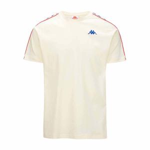 303uv10-v0h-t-shirt-kappa-coen-slim-222-banda-white-antique-blue-royal-red