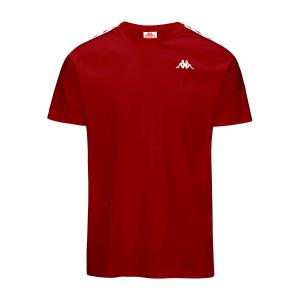 303uv10-v0l-t-shirt-kappa-coen-slim-222-banda-red-white-antique