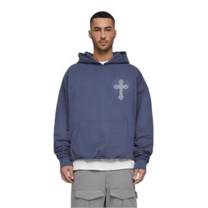 mjg11964-02428-sweatshirt-a-capuche-oversize-mj-gonzales-heavy-grace-of-god-bleu-petrole