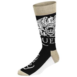 sok393-chaussettes-rock-a-gogo-queen-crest-and-logo-noir-blanc-beige-40-45