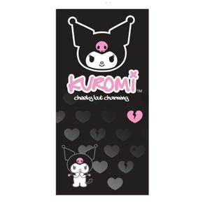 5904009221181-drap-de-plage-en-microfibre-sanrio-kuromi-noir-rose-70x140-cm