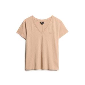 w1011181a-1pt-t-shirt-flamme-a-logo-brode-et-col-v-femme-superdry-taupe-clair
