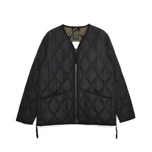 taion-101zml-1-black-doudoune-militaire-zippee-a-col-en-v-taion-black
