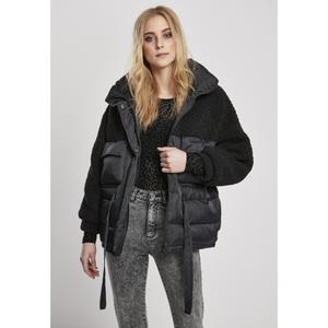 veste-femme-urban-classics-sherpa-mix-puffer-noir