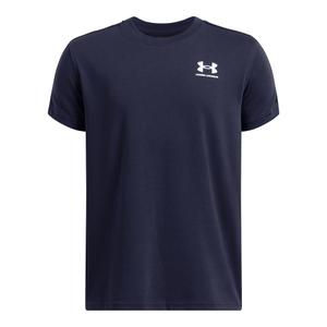 6001583-410-t-shirt-enfant-under-armour-taped-bleu-navy-blanc