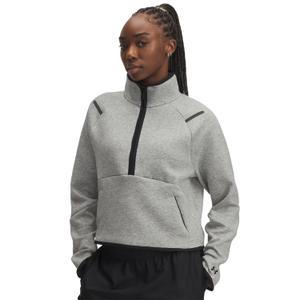 6003671-011-sweatshirt-1-2-zip-poche-kangourou-crop-femme-under-armour-unstoppable-fleece-mod-gray