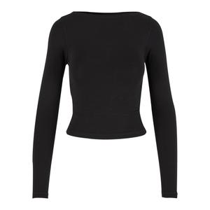 tb7088-00007-t-shirt-manches-longues-femme-urban-classics-ruffled-super-slim-noir
