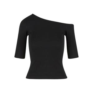 tb7096-00007-t-shirt-femme-urban-classics-organic-asymmetric-rib-noir