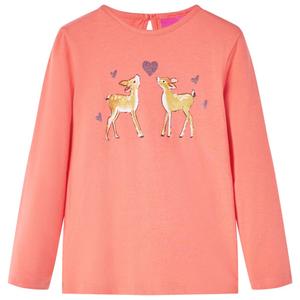 13663-t-shirt-manches-longues-enfant-vidaxl-coral-9-10-ans
